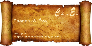 Csarankó Éva névjegykártya