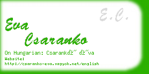 eva csaranko business card